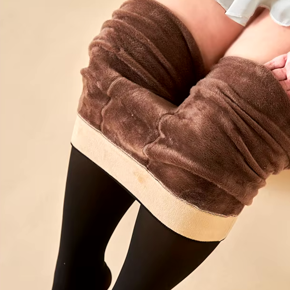 Sheer fleece-lined tights